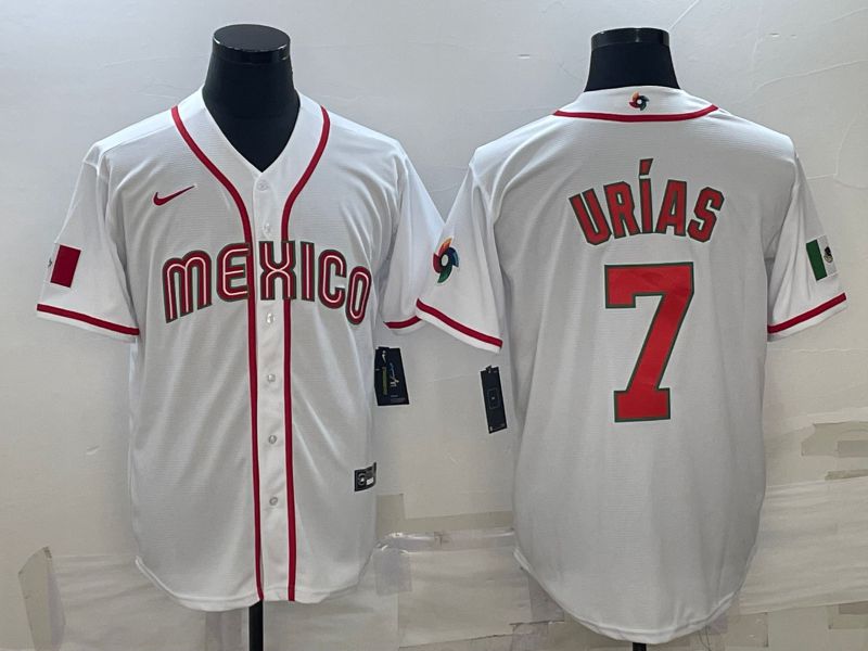Men 2023 World Cub Mexico #7 Urias White Nike MLB Jersey27->more jerseys->MLB Jersey